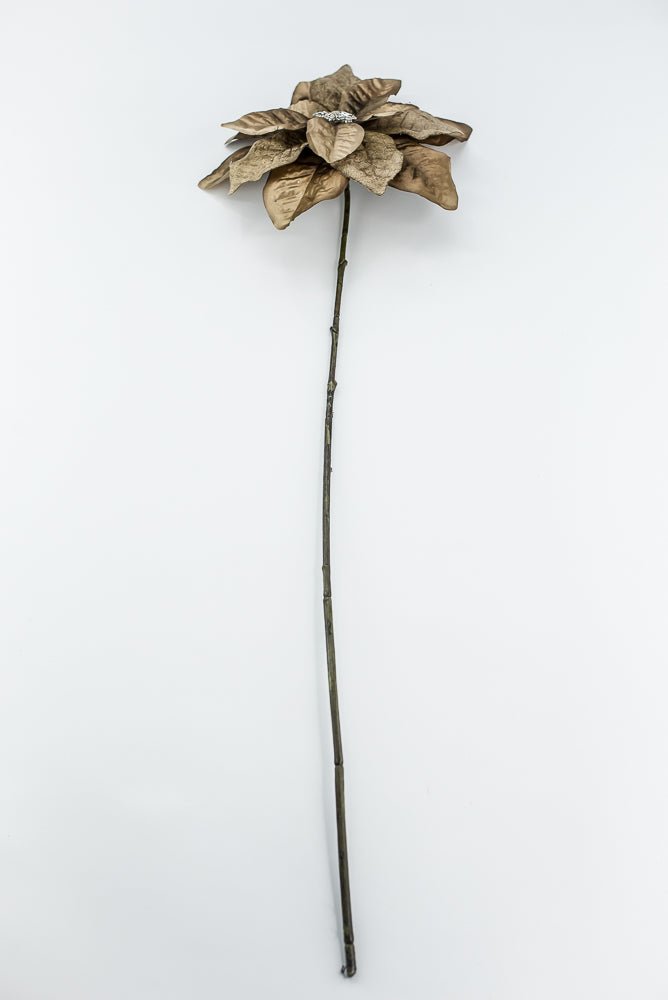 Brown Diamond Velvet Poinsettia - 25" - Greenery MarketXFS800-BR/GR