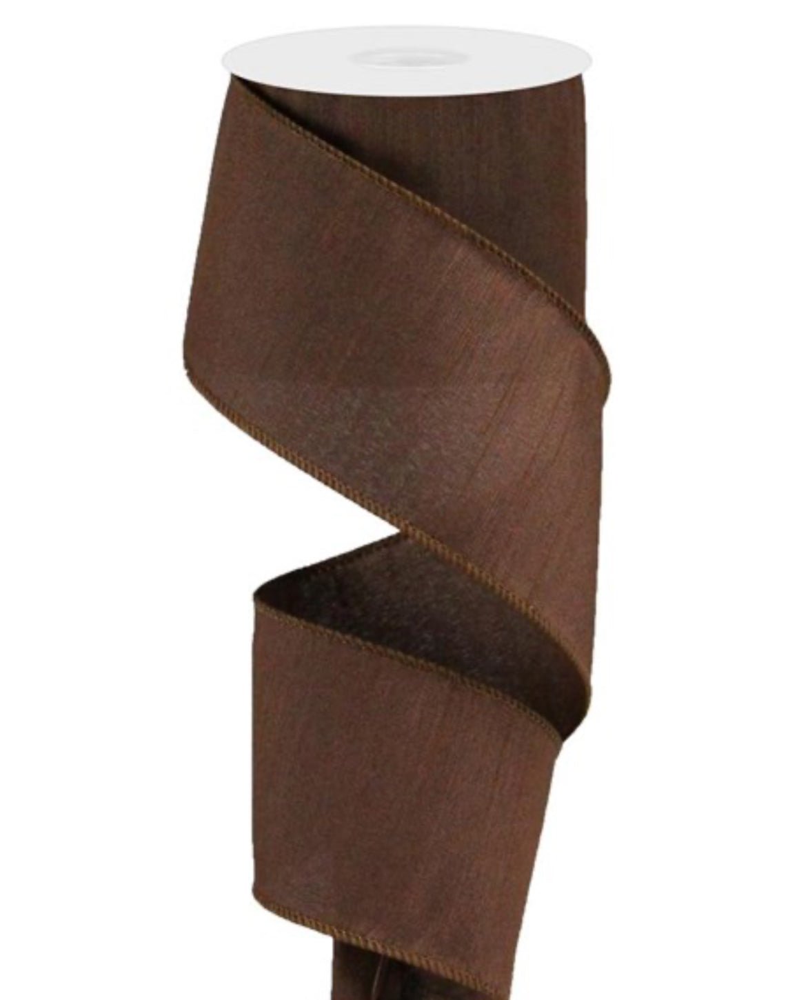 Brown faux dupioni Solid 2.5” - Greenery MarketWired ribbonRD110542