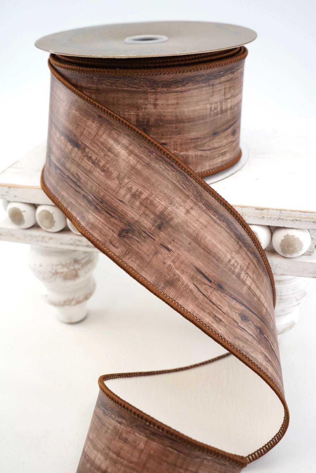 Brown Faux Wood Ribbon - 2.5" - Greenery MarketRibbon212003