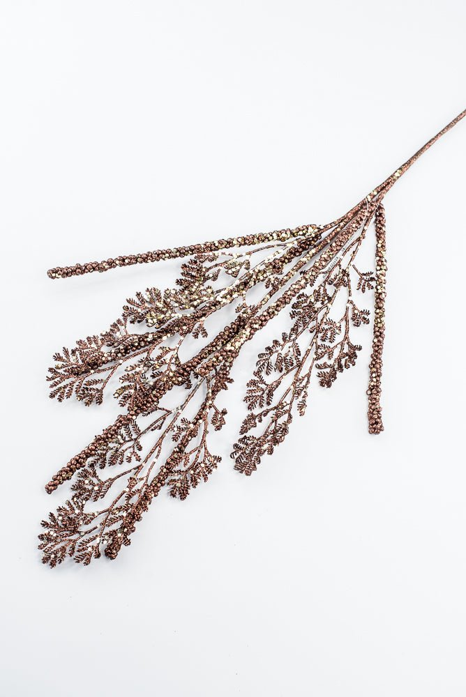 Brown Glitter Leaf Spray - 30" - Greenery MarketXG1122BRNCH