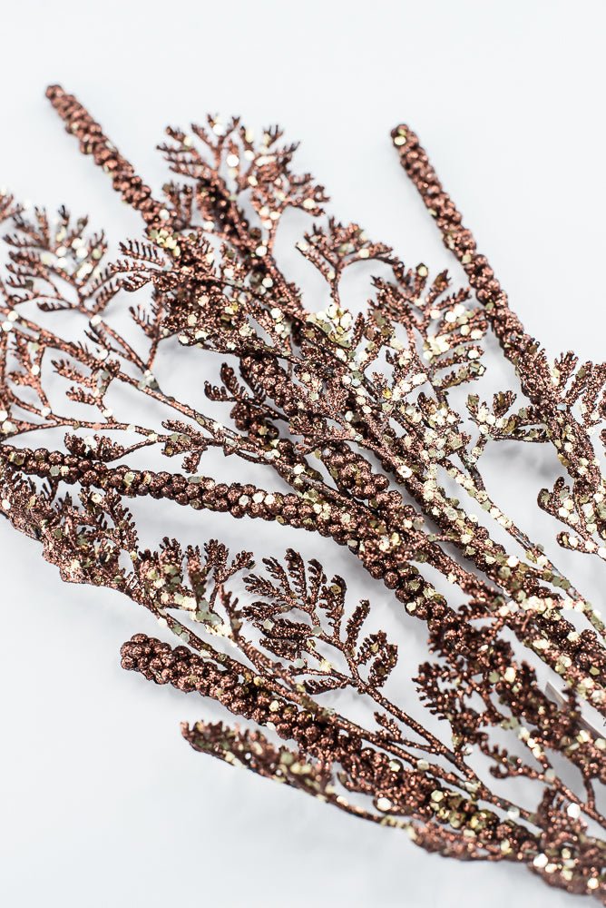 Brown Glitter Leaf Spray - 30" - Greenery MarketXG1122BRNCH