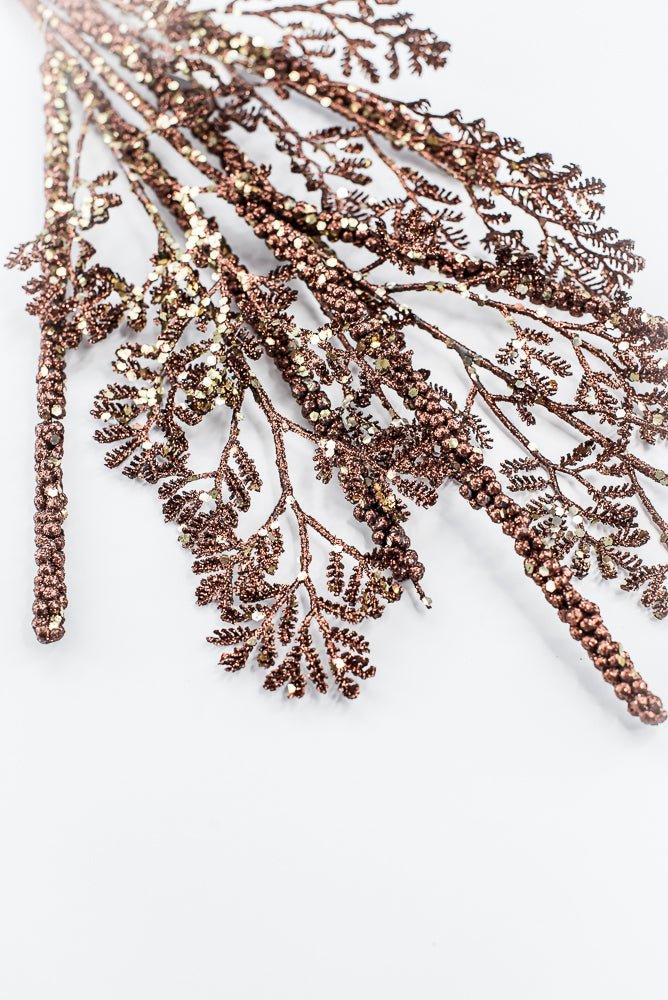 Brown Glitter Leaf Spray - 30" - Greenery MarketXG1122BRNCH