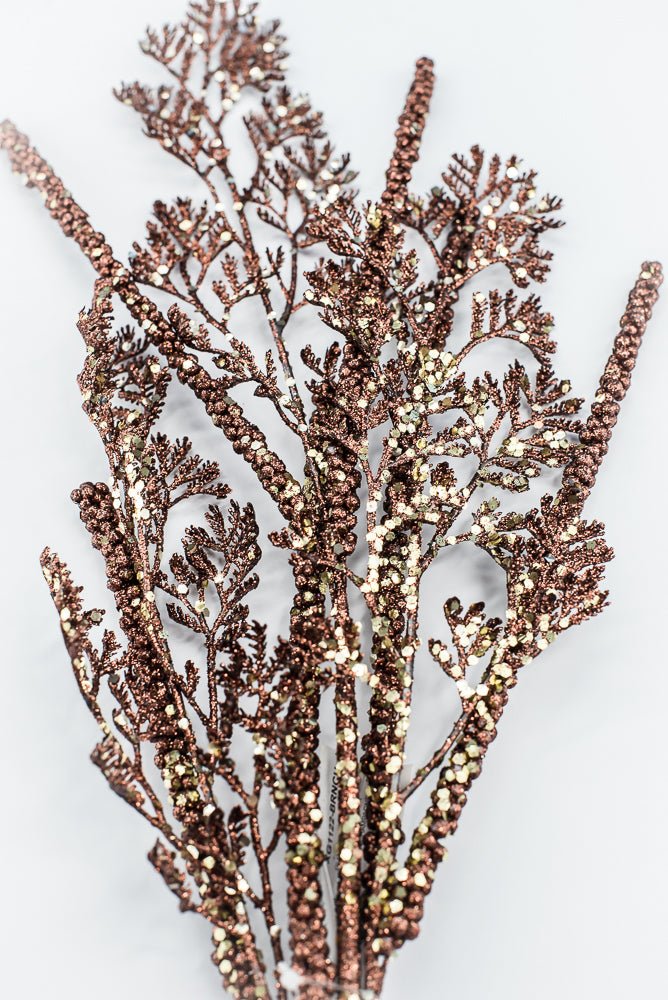 Brown Glitter Leaf Spray - 30" - Greenery MarketXG1122BRNCH