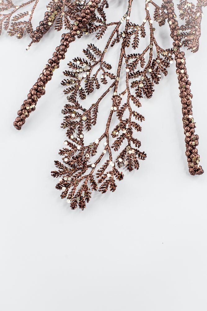 Brown Glitter Leaf Spray - 30" - Greenery MarketXG1122BRNCH
