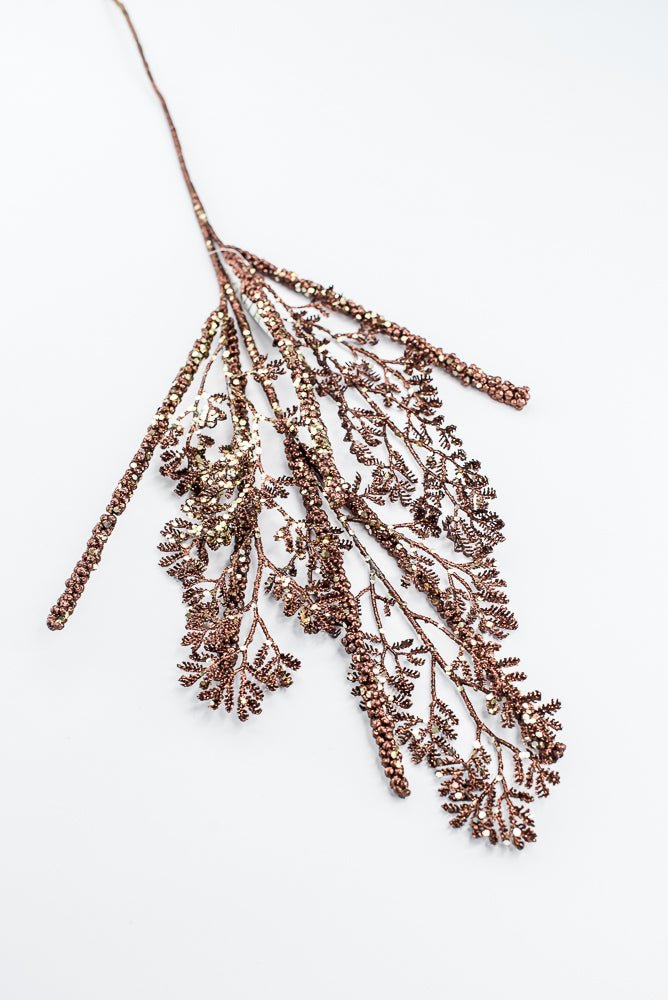 Brown Glitter Leaf Spray - 30" - Greenery MarketXG1122BRNCH