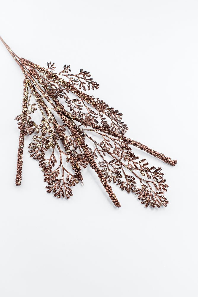 Brown Glitter Leaf Spray - 30" - Greenery MarketXG1122BRNCH
