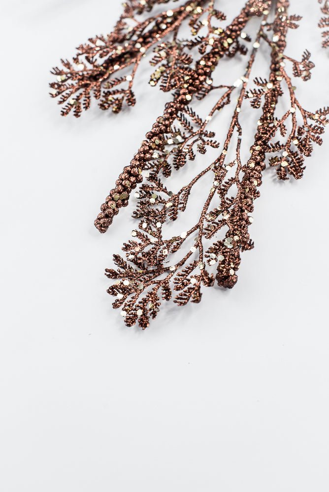 Brown Glitter Leaf Spray - 30" - Greenery MarketXG1122BRNCH