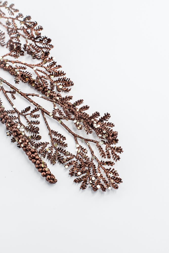 Brown Glitter Leaf Spray - 30" - Greenery MarketXG1122BRNCH