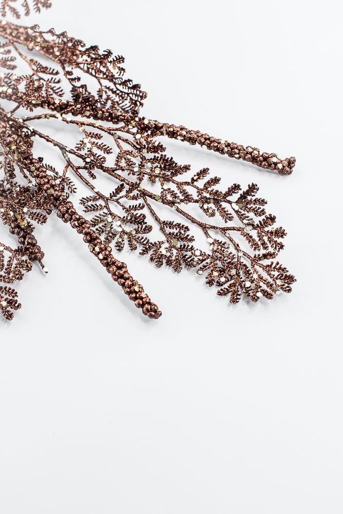 Brown Glitter Leaf Spray - 30" - Greenery MarketXG1122BRNCH