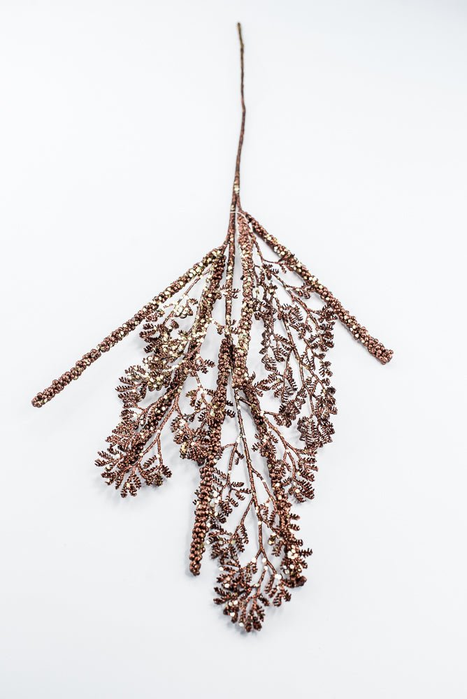Brown Glitter Leaf Spray - 30" - Greenery MarketXG1122BRNCH
