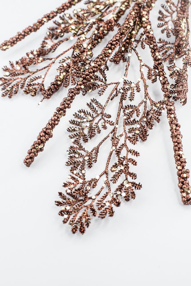 Brown Glitter Leaf Spray - 30" - Greenery MarketXG1122BRNCH