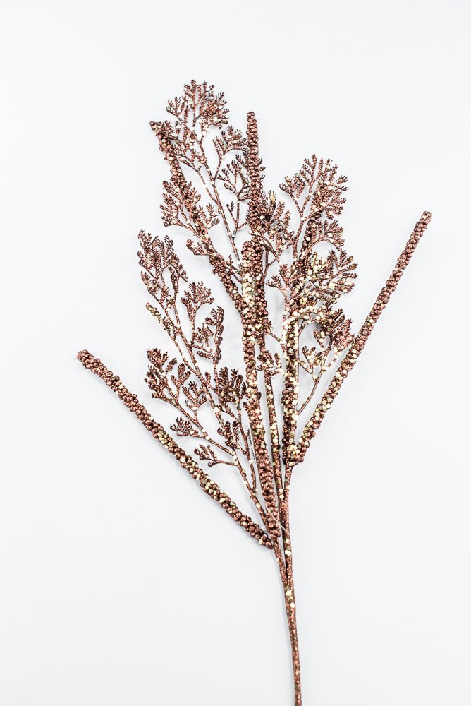 Brown Glitter Leaf Spray - 30" - Greenery MarketXG1122BRNCH