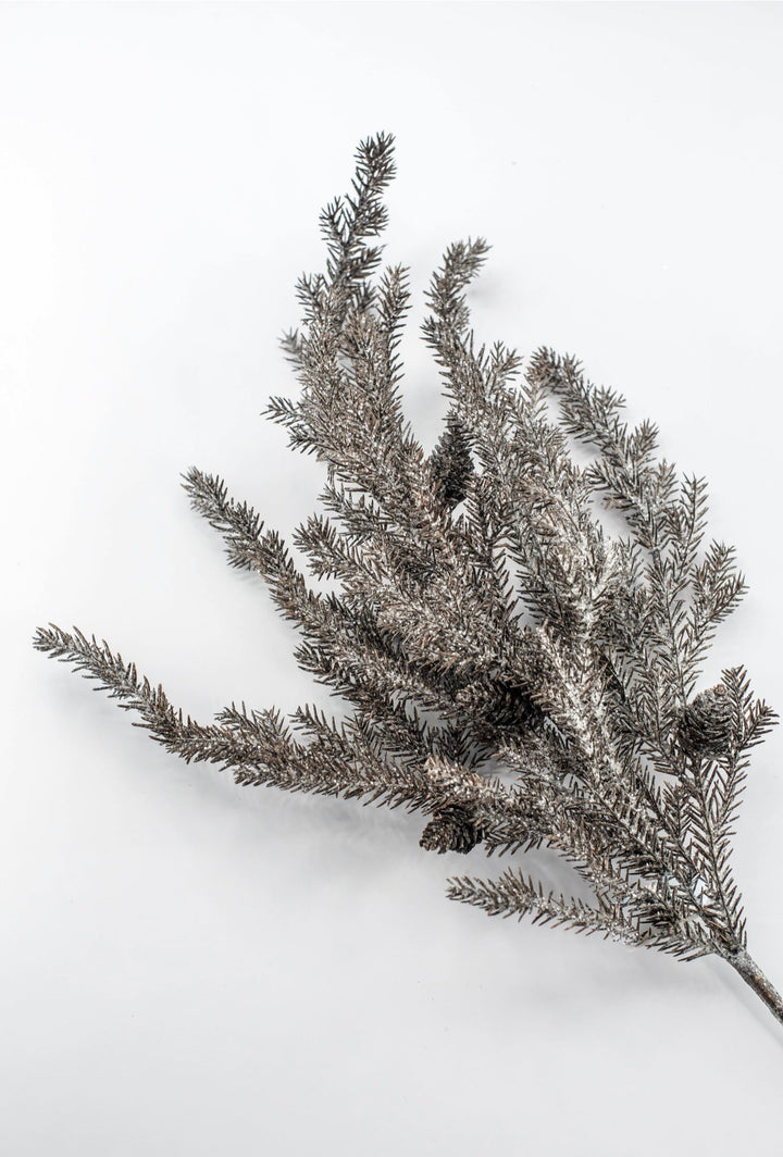 Brown Glitter Pine Spray - 35" - Greenery MarketXDS595-BR