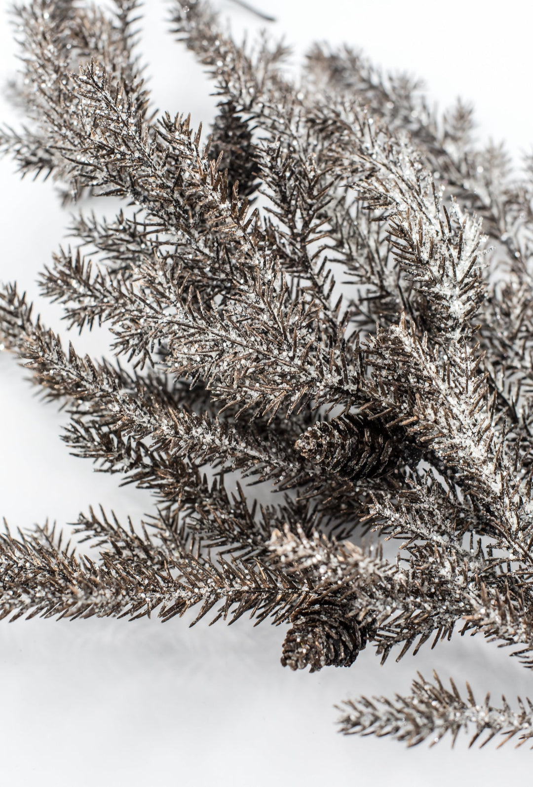 Brown Glitter Pine Spray - 35" - Greenery MarketXDS595-BR