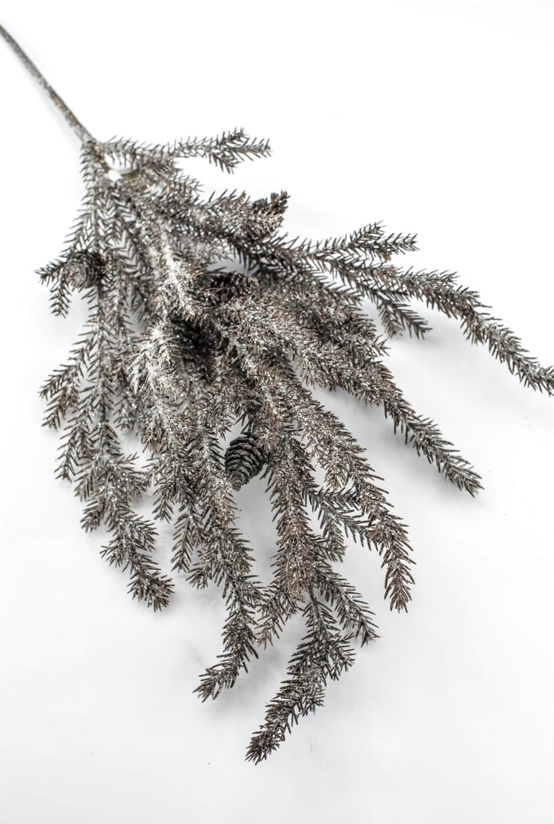 Brown Glitter Pine Spray - 35" - Greenery MarketXDS595-BR