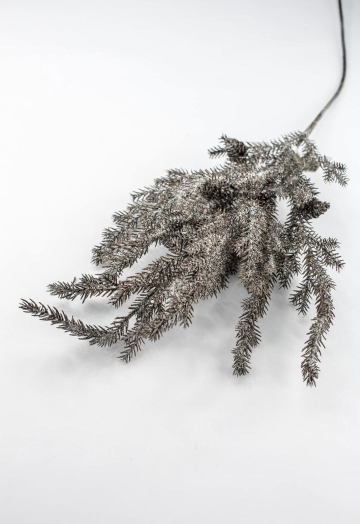 Brown Glitter Pine Spray - 35" - Greenery MarketXDS595-BR
