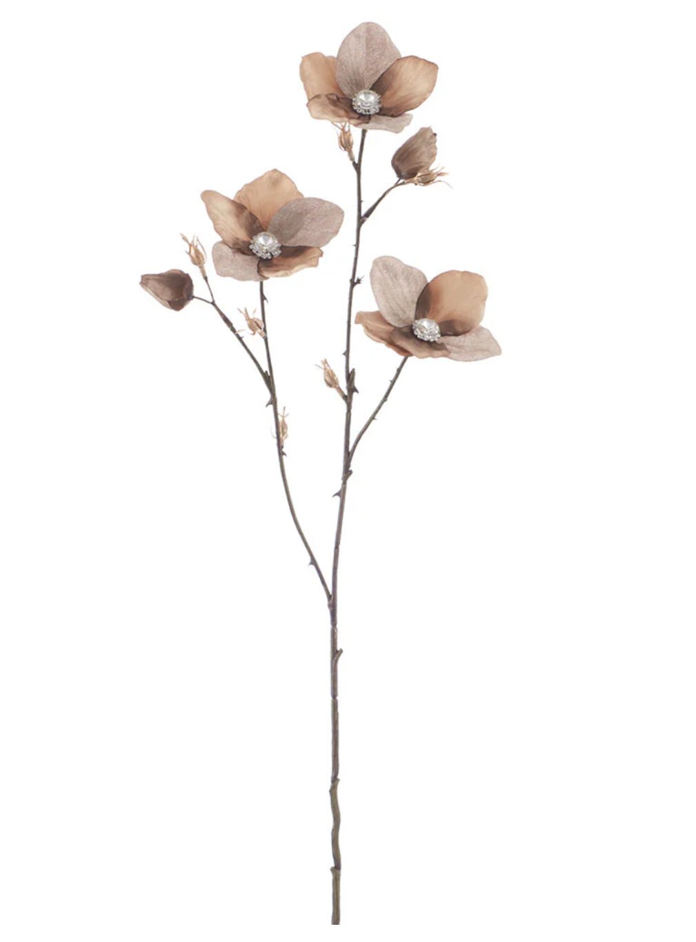 Brown & Green Diamond Velvet Helleborus - 31" - Greenery MarketXFS796 - BR/GR