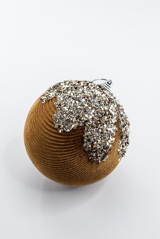 Brown Ornament Sequin Velvet Ball - 5" - Greenery MarketHoliday Ornaments86665BN