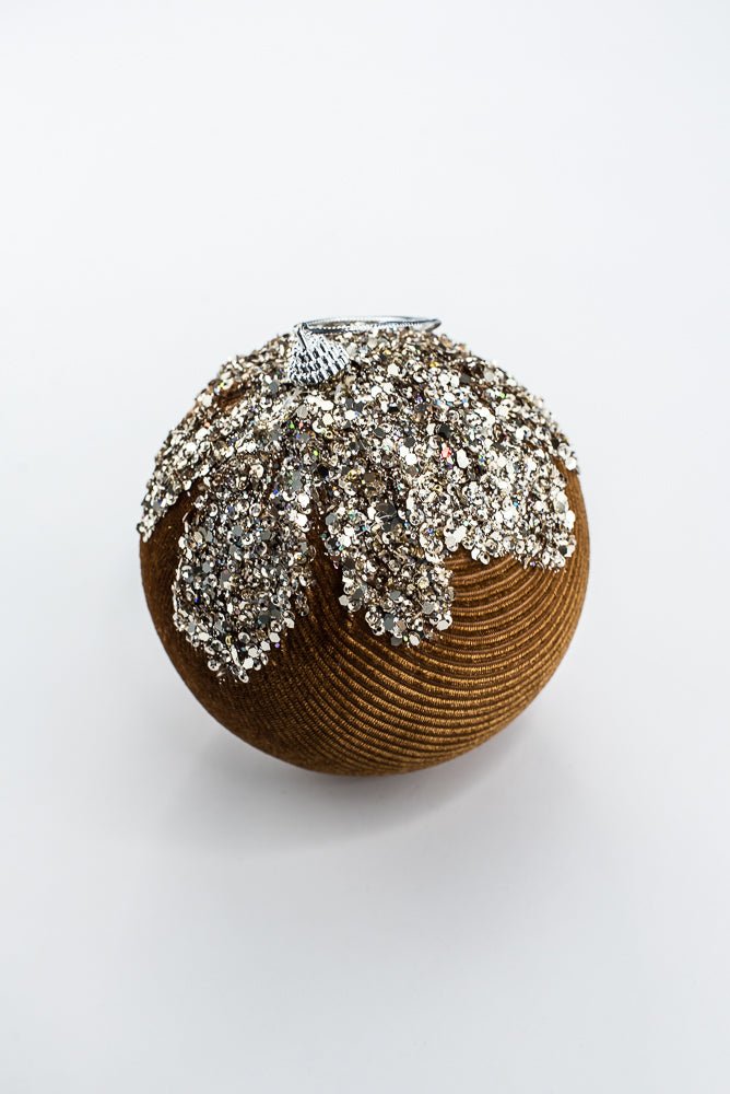Brown Ornament Sequin Velvet Ball - 5" - Greenery MarketHoliday Ornaments86665BN