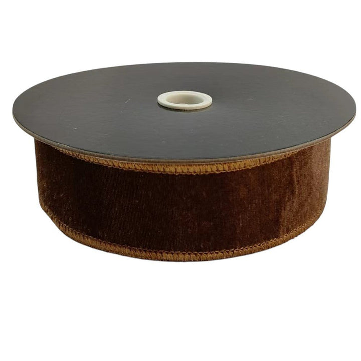 Brown Premier Wired Velvet Ribbon - 1.5" - Greenery MarketRibbon259963