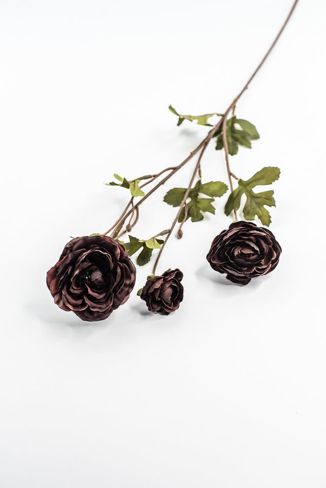Brown Ruffle Ranunculus Spray - 26" - Greenery Market6591BRN