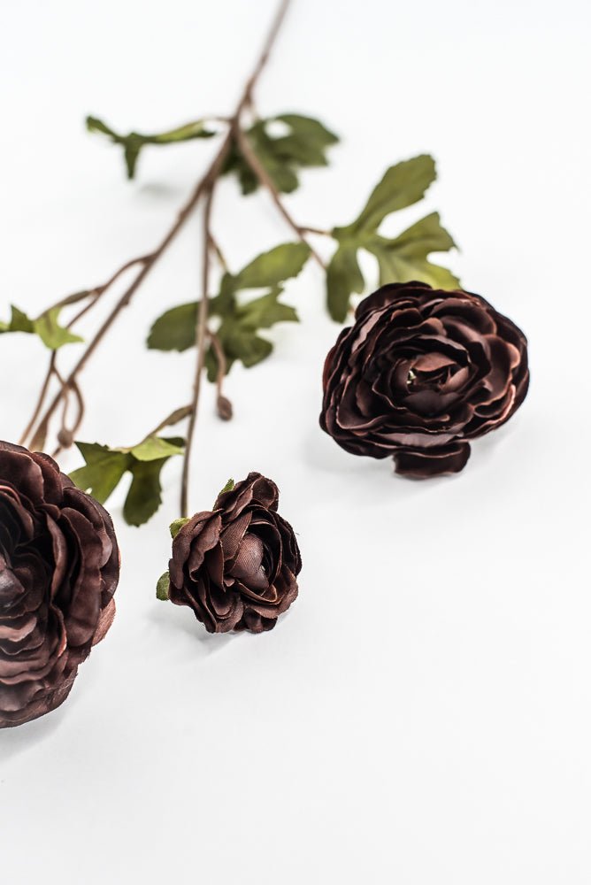 Brown Ruffle Ranunculus Spray - 26" - Greenery Market6591BRN