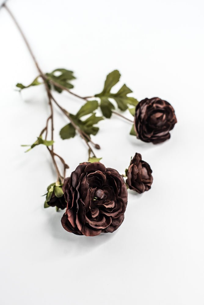 Brown Ruffle Ranunculus Spray - 26" - Greenery Market6591BRN