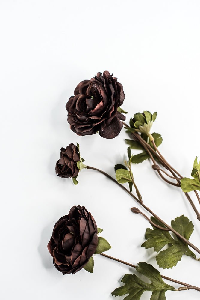 Brown Ruffle Ranunculus Spray - 26" - Greenery Market6591BRN