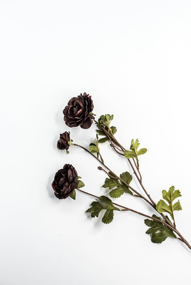 Brown Ruffle Ranunculus Spray - 26" - Greenery Market6591BRN