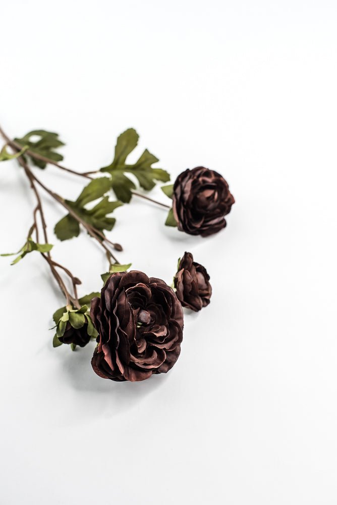 Brown Ruffle Ranunculus Spray - 26" - Greenery Market6591BRN