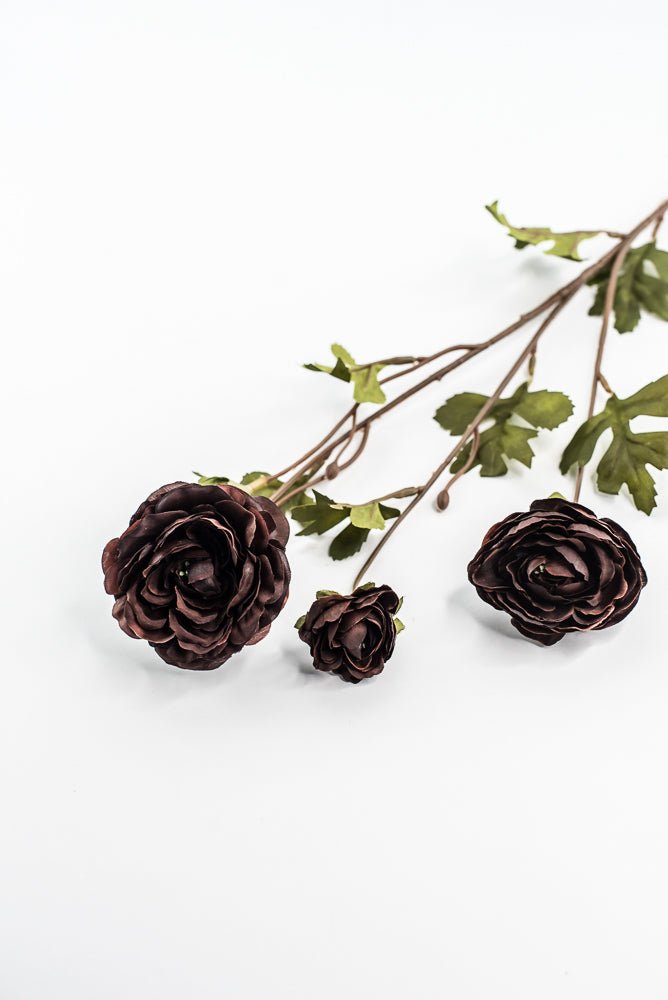 Brown Ruffle Ranunculus Spray - 26" - Greenery Market6591BRN