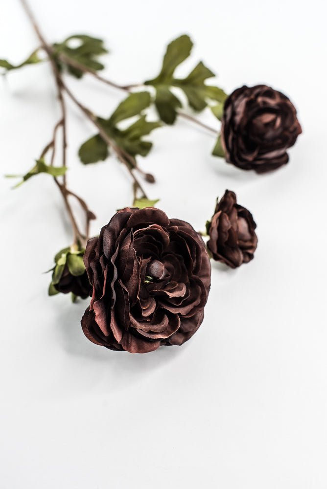 Brown Ruffle Ranunculus Spray - 26" - Greenery Market6591BRN