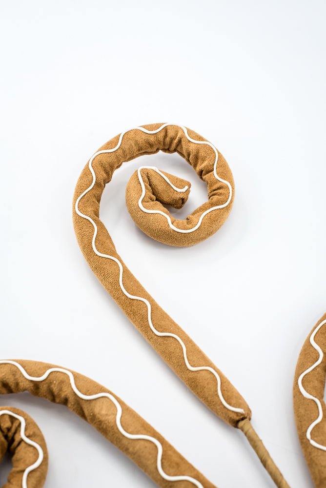 Brown & White Icing Gingerbread Spiral Curly Spray - 28" - Greenery MarketSeasonal & Holiday Decorations86754BNWT