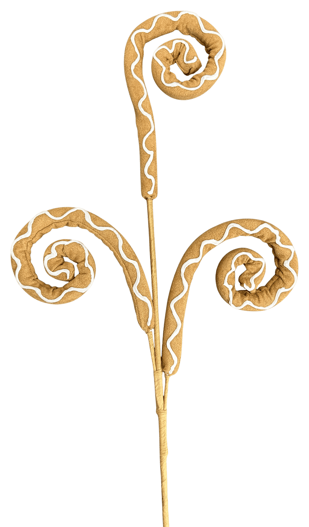 Brown & White Icing Gingerbread Spiral Curly Spray - 28" - Greenery MarketSeasonal & Holiday Decorations86754BNWT