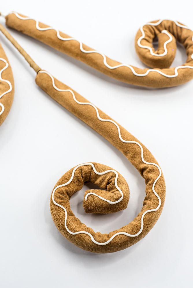 Brown & White Icing Gingerbread Spiral Curly Spray - 28" - Greenery MarketSeasonal & Holiday Decorations86754BNWT
