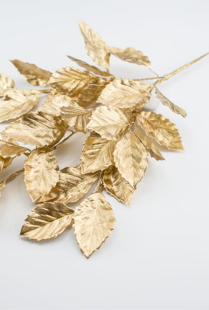 Brushed gold leaves spray - Greenery MarketArtificial FloraXS235708