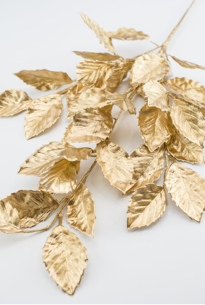 Brushed gold leaves spray - Greenery MarketArtificial FloraXS235708