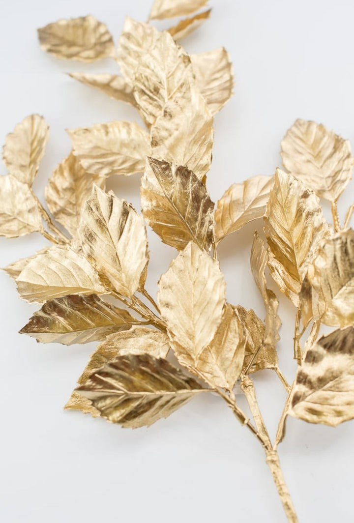 Brushed gold leaves spray - Greenery MarketArtificial FloraXS235708