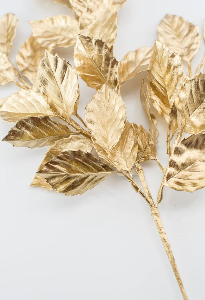 Brushed gold leaves spray - Greenery MarketArtificial FloraXS235708