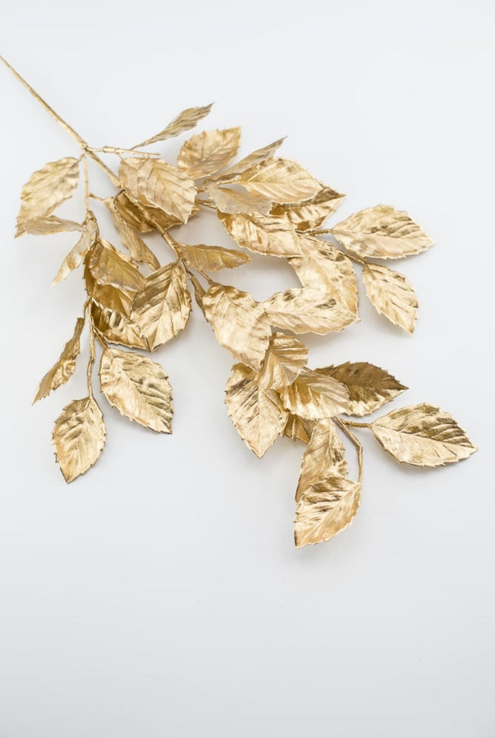 Brushed gold leaves spray - Greenery MarketArtificial FloraXS235708