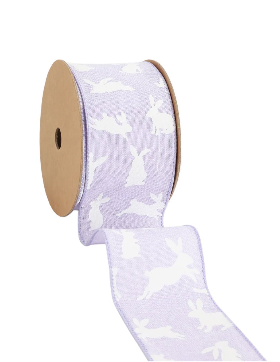 Bunny on lavender wired ribbon, 2.5” - Greenery Market