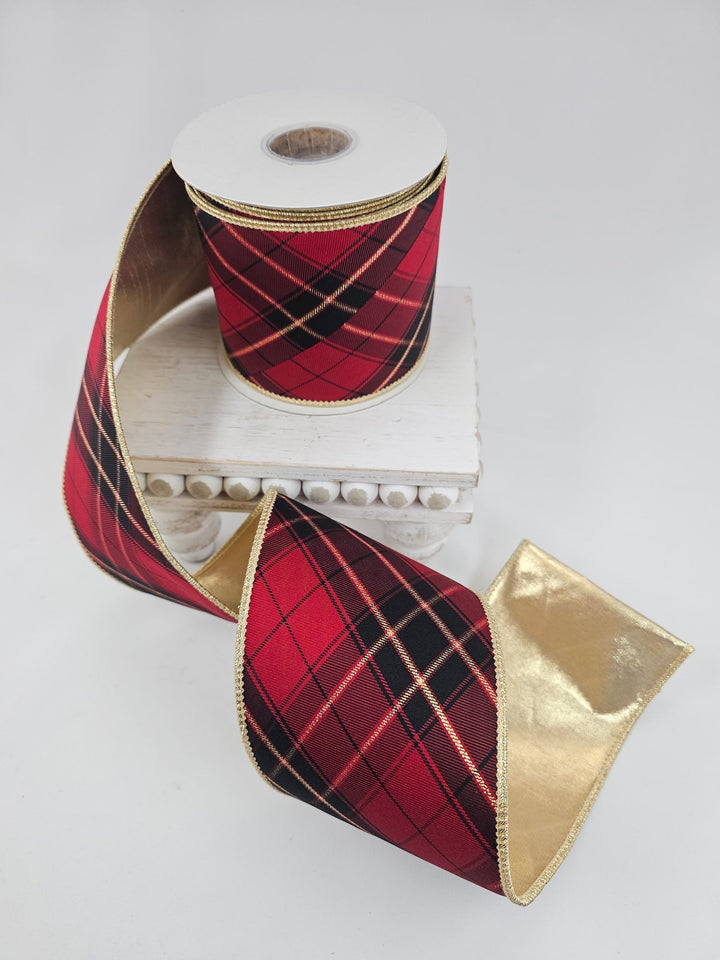 Burgundy Bias Cut Double Fused Metallic Dupioni Ribbon - 4" - Greenery MarketXR612/4BU