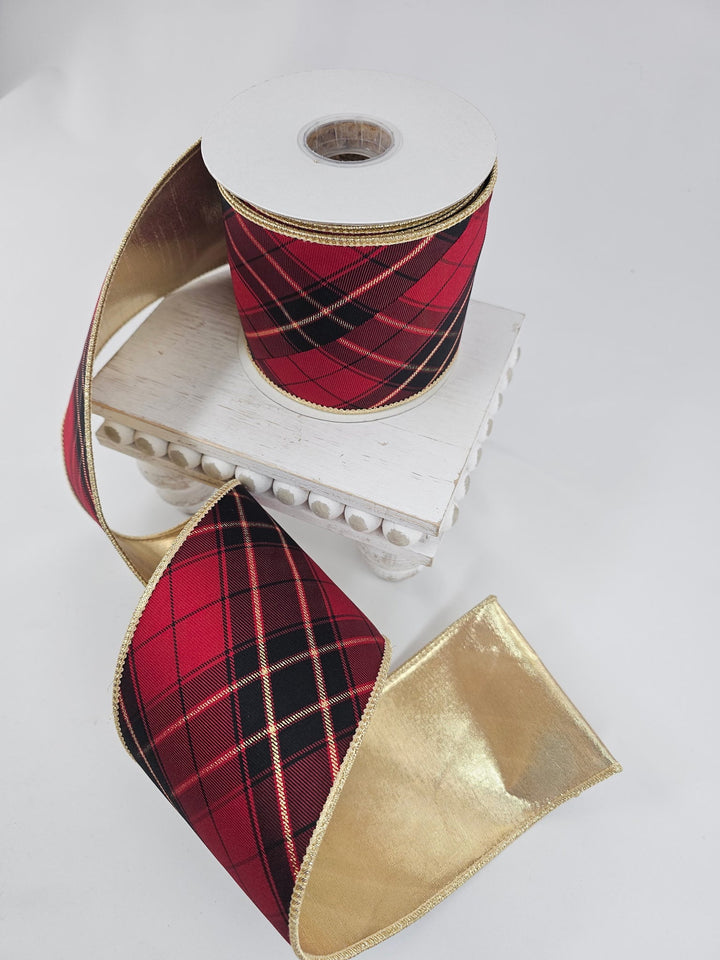 Burgundy Bias Cut Double Fused Metallic Dupioni Ribbon - 4" - Greenery MarketXR612/4BU