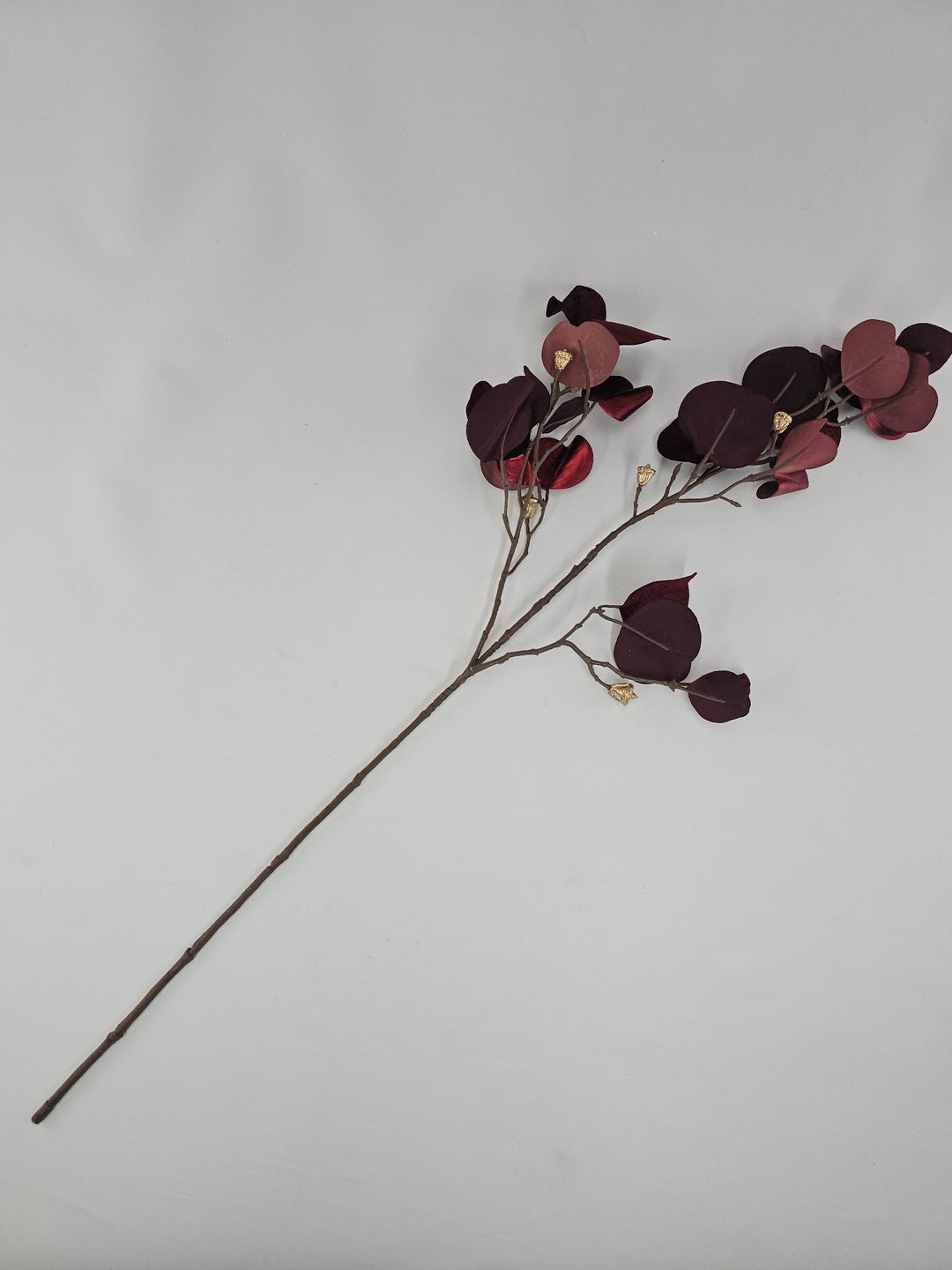 Burgundy Glamour Velvet Eucalyptus Spray - 32" - Greenery MarketXF663BU