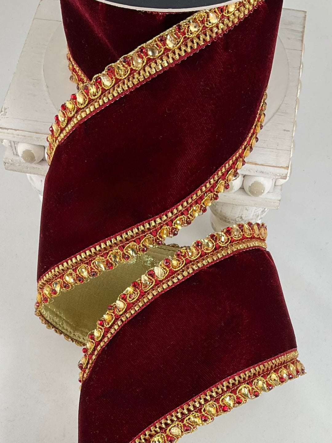 Burgundy King Edward Farrisilk Wired Ribbon - 4" - Greenery MarketRibbons & TrimRK340-11