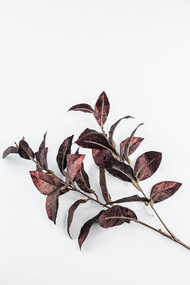 Burgundy Metallic Osmanthus Leaf Spray - 29" - Greenery MarketXFS366-BU