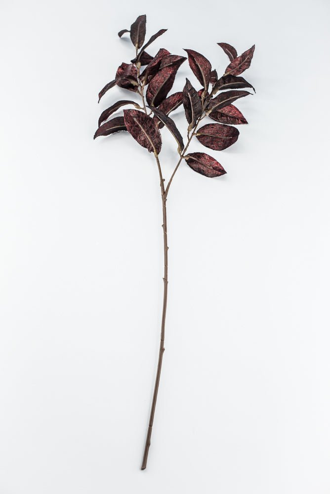 Burgundy Metallic Osmanthus Leaf Spray - 29" - Greenery MarketXFS366-BU