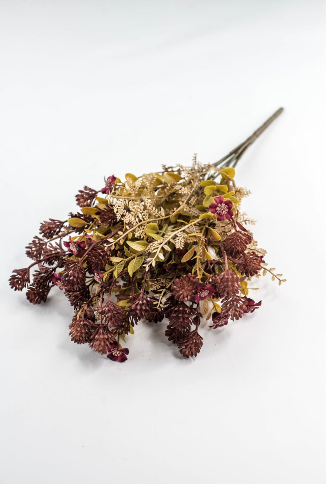 Burgundy Mixed Flowers And Greenery Leaf Bush - Greenery Market85336-BG