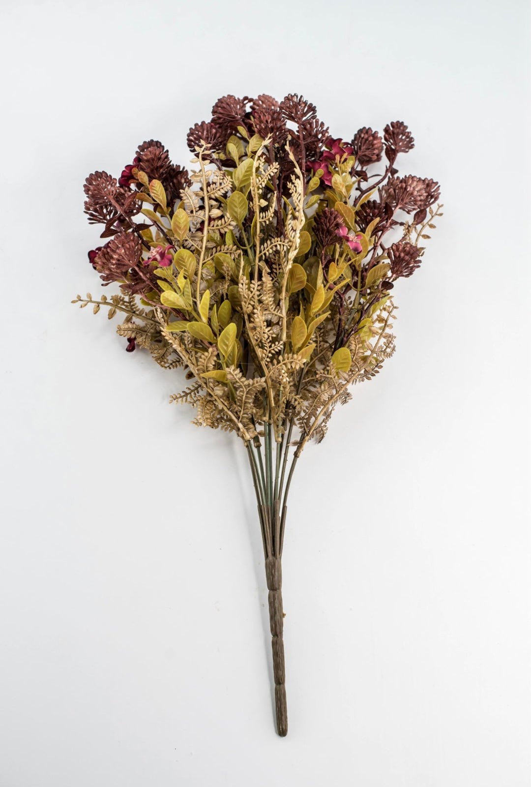 Burgundy Mixed Flowers And Greenery Leaf Bush - Greenery Market85336-BG