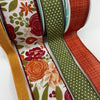 Burgundy, moss, and brick Floral bow bundle x 4 ribbons - Greenery MarketWired ribbon